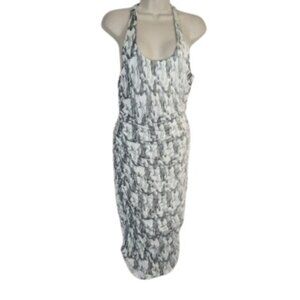 Heather Womens Bodycon Dress Equestrian Horse Print Cut Out Ruched Racerback S